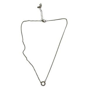 Circle Pendant Silver Tone Adjustable 10 in Necklace-NWOB
